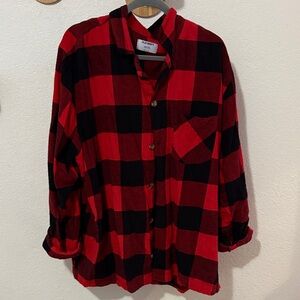 Old Navy Red and Black Buffalo Plaid Flannel Shirt